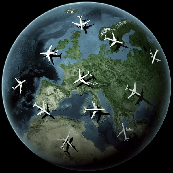 Aviones sobre Europa — Foto de Stock