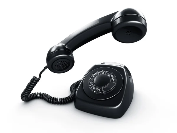 Zwarte roterende telefoon — Stockfoto