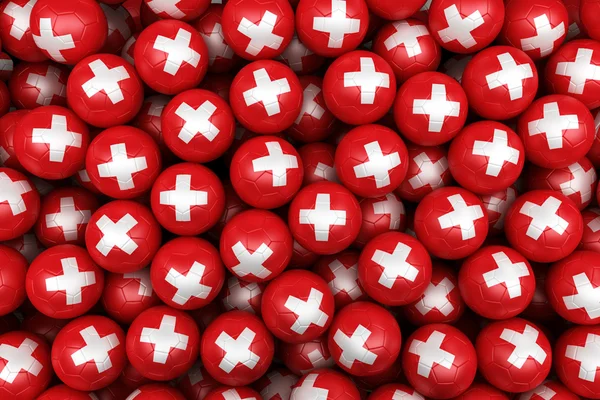 Swiss Soccer balls — Stock Photo, Image