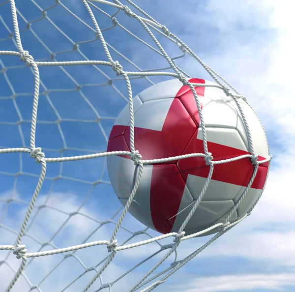 Soccerball i netto — Stockfoto