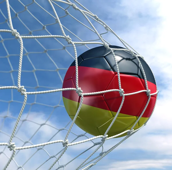Soccerball i netto — Stockfoto