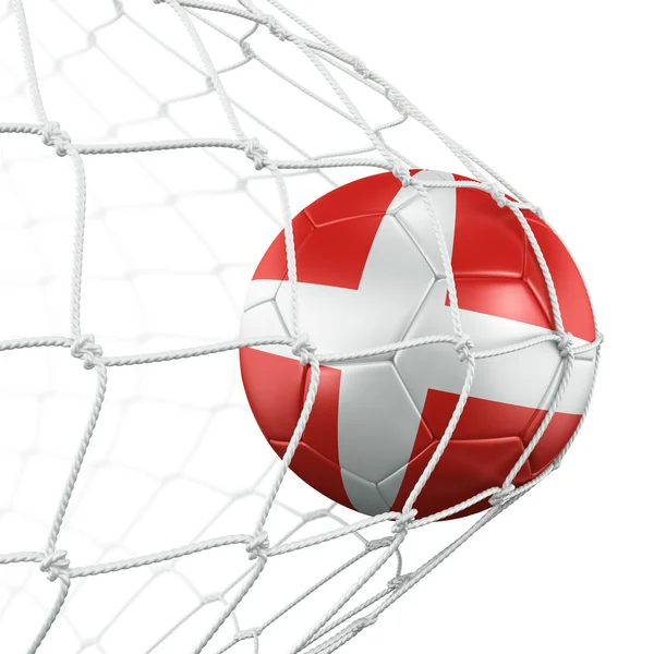 Balón de fútbol en red —  Fotos de Stock