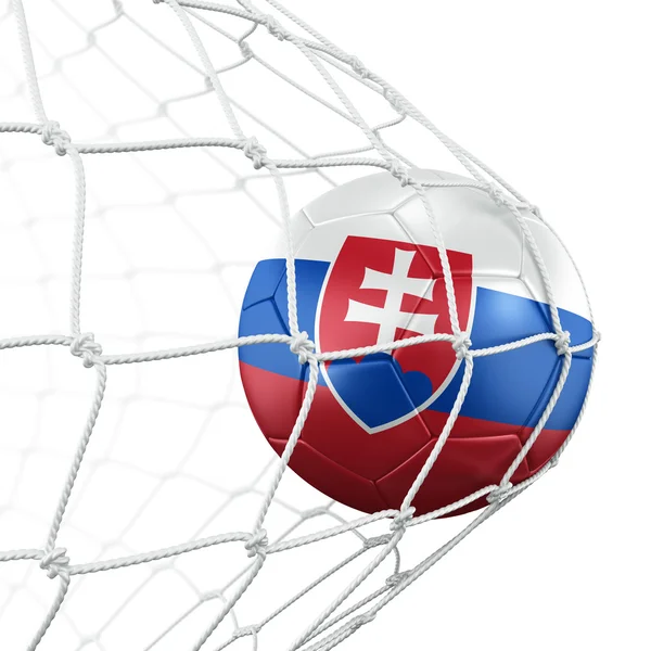 Soccerball in net — Stockfoto