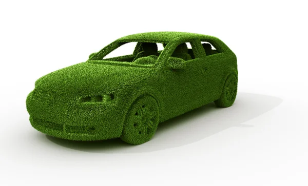 Αυτοκίνητο πράσινο γρασίδι Φωτογραφία Αρχείου