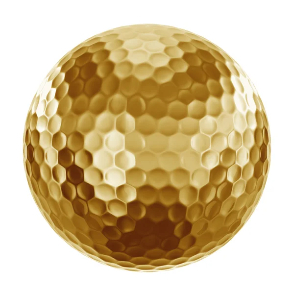 Pallone da golf in oro Immagini Stock Royalty Free
