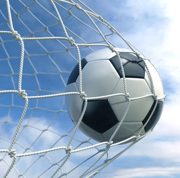 Soccerball en filet Images De Stock Libres De Droits