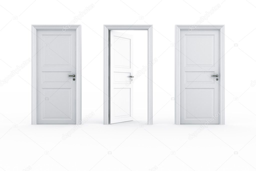 2 closed door 1 open