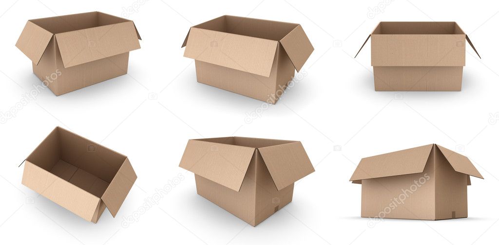 Open cardboard boxes