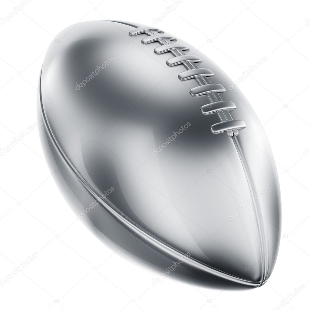 American football in silver