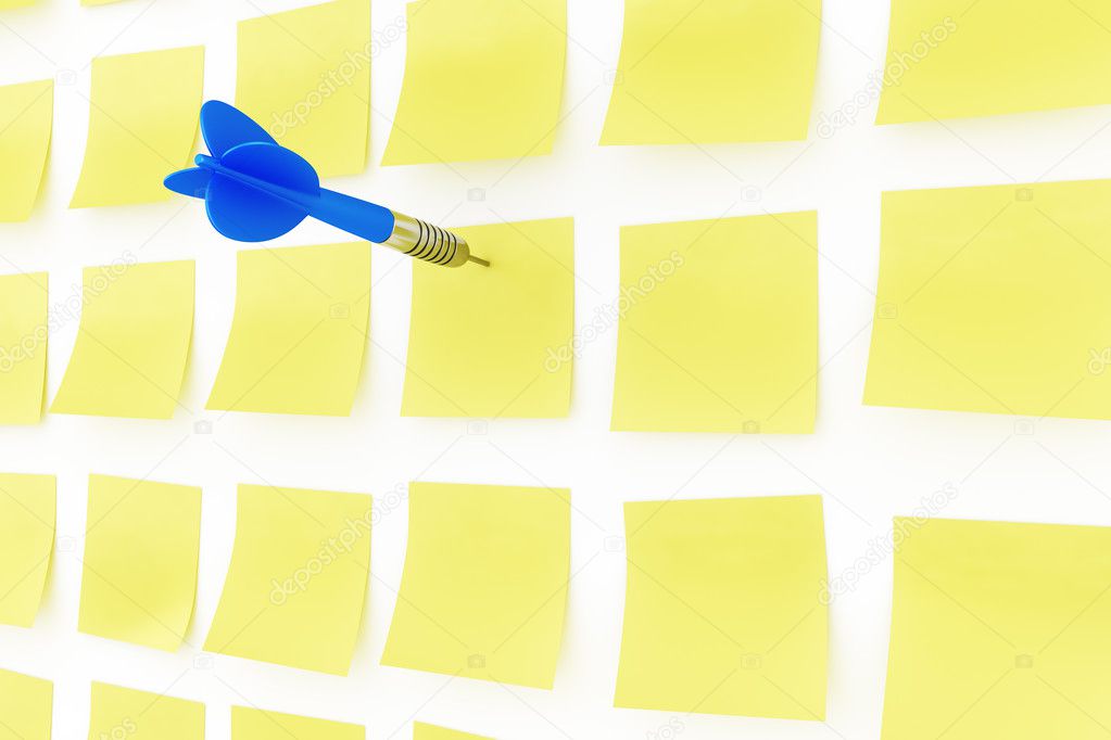 Postit notes with dart arrow — Stock Photo © zentilia 8284462