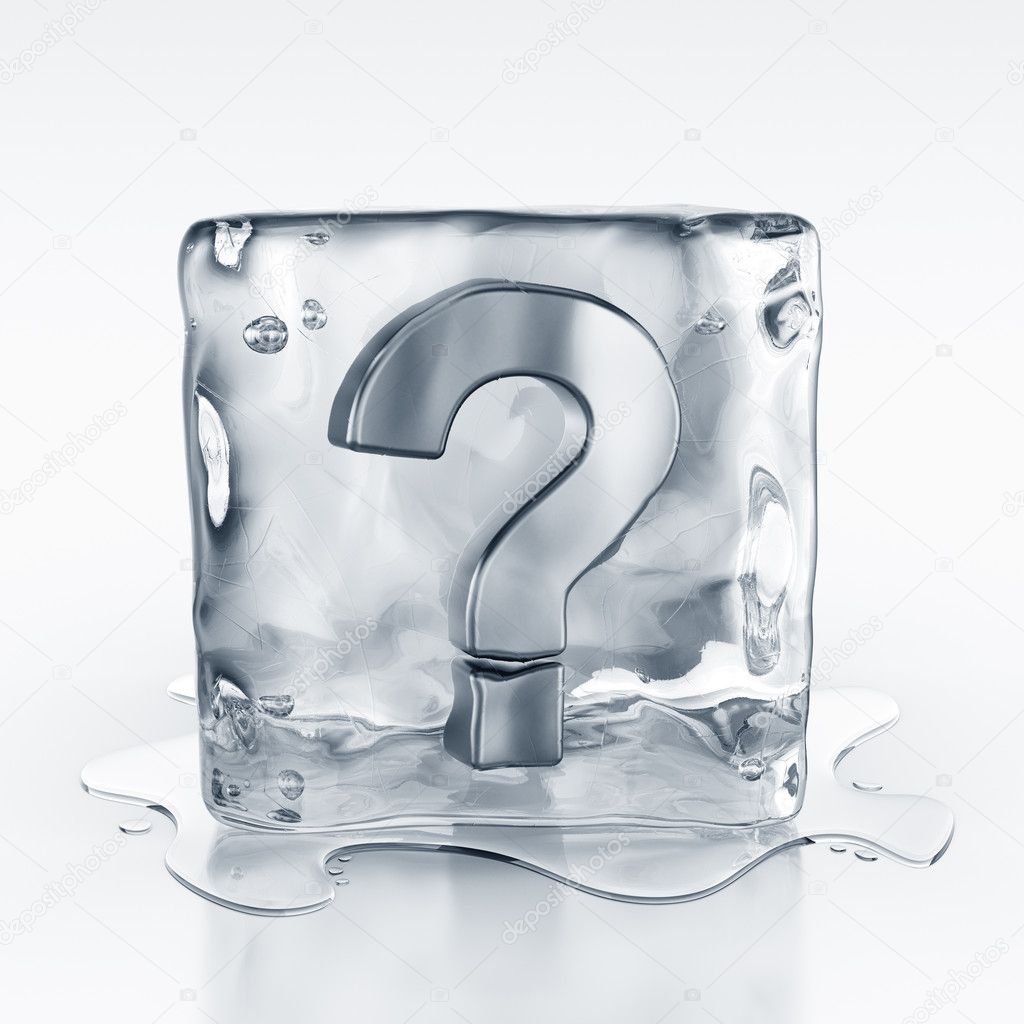 Icecube with question mark symbol inside