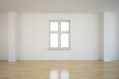 Empty room with window closed clipart