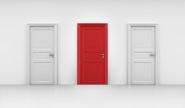 Three closed doors clipart