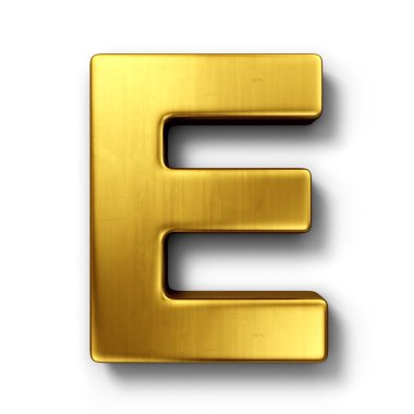 The letter E in gold