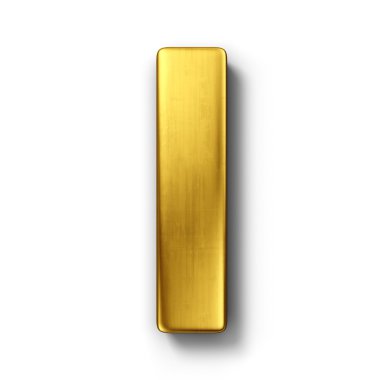 The letter I in gold