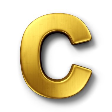 The letter C in gold clipart