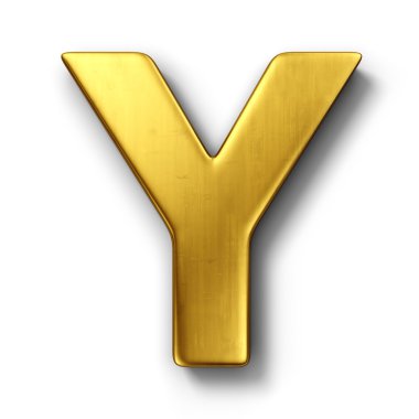 The letter Y in gold
