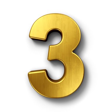 The number 3 in gold