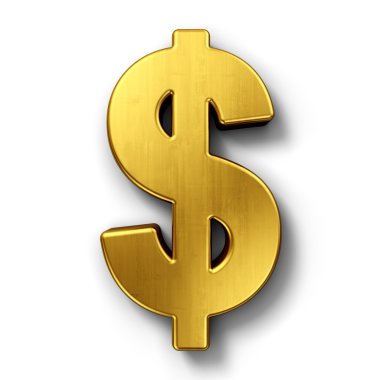 Dollar sign in gold clipart