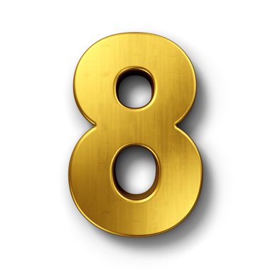 The number 8 in gold clipart