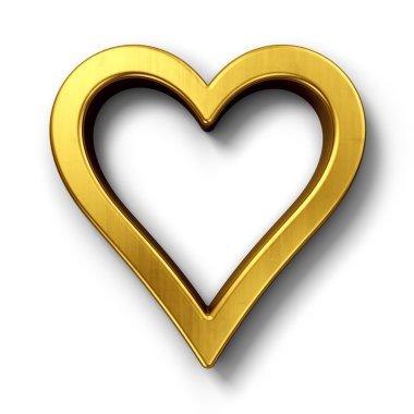 Heart outlined in gold clipart