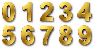Numbers in gold