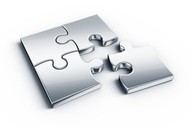 Metal puzzle pieces clipart