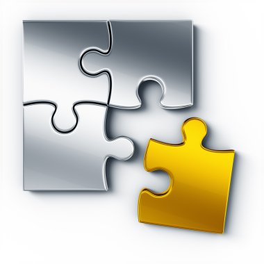 Metal puzzle pieces clipart