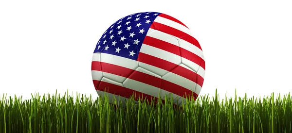 Soccerball i gräs — Stockfoto