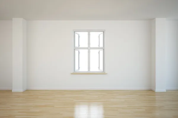 Açık bir pencere ile boş oda — Stok fotoğraf