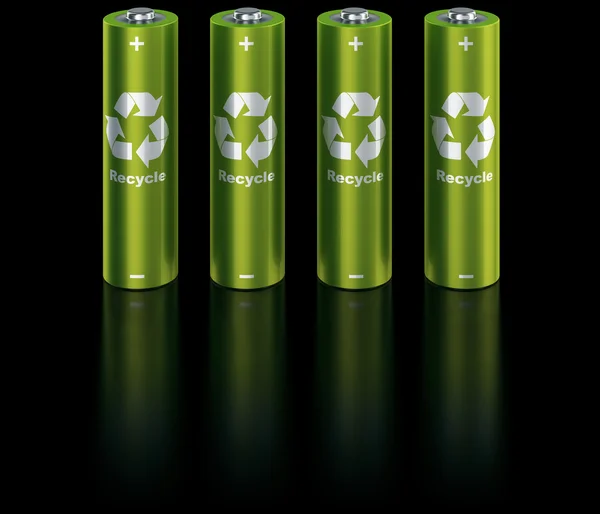 Зеленые батареи — стоковое фото
