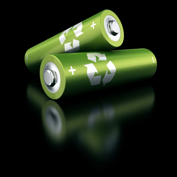 Зеленые батареи — стоковое фото