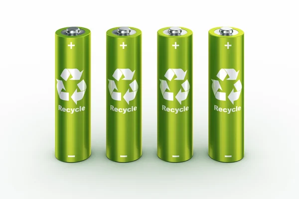 Groene batterijen — Stockfoto