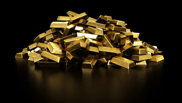 Mucchio di lingotti d'oro — Foto Stock