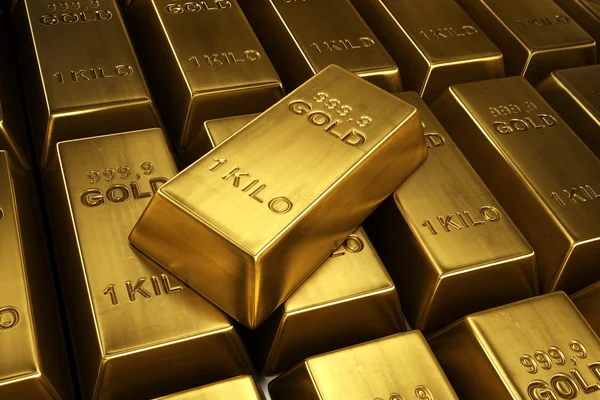 Stacked gold bars — Stock Photo, Image