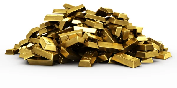 Montón de barras de oro — Foto de Stock