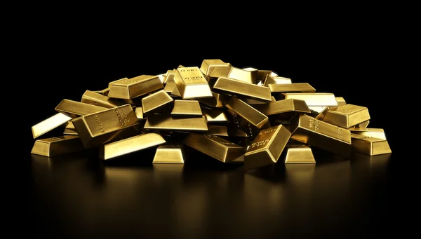 Montón de barras de oro — Foto de Stock