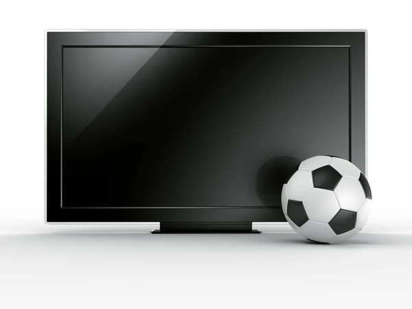 TV s soccerball — Stock fotografie