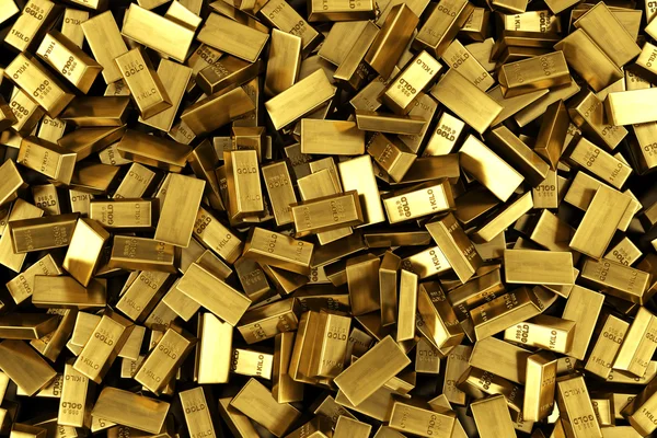 Barres d'or dispersées — Photo