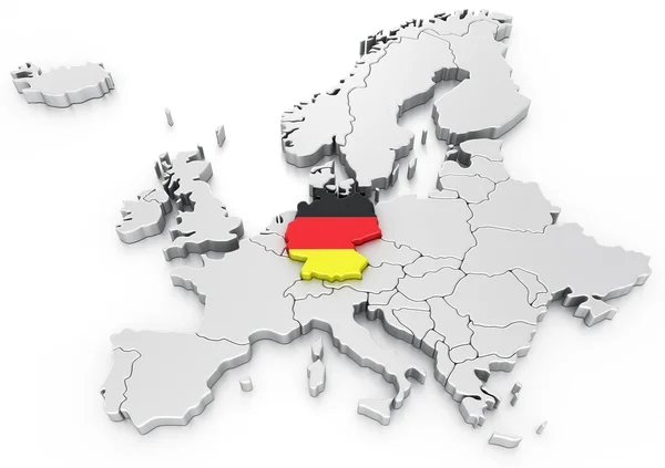 Německo na mapě eura — Stock fotografie