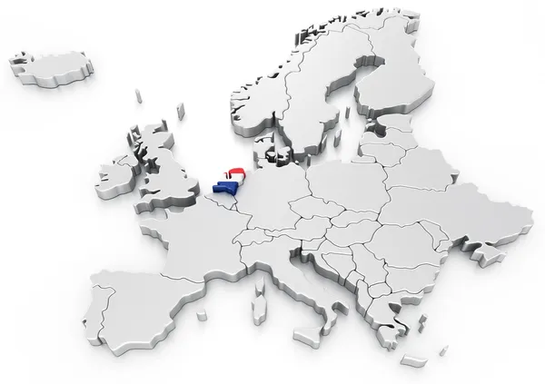 Hollande sur une carte Euro — Photo