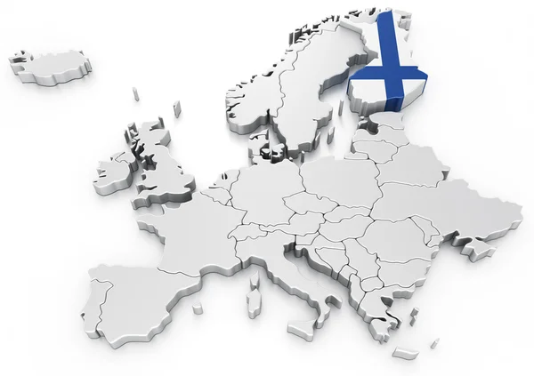 Finlandia en un mapa del euro — Foto de Stock