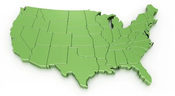 Representación 3d de un mapa de EE.UU. — Foto de Stock