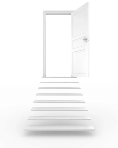Открытая дверь с лестницей — стоковое фото