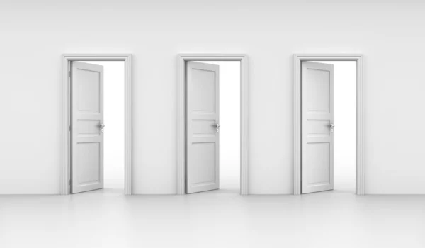 Három nyitott ajtók — Stock Fotó