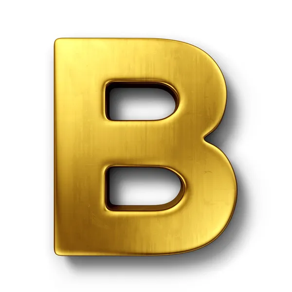 De letter b in goud — Stockfoto