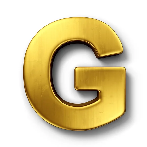 在黄金中的字母 g — 图库照片
