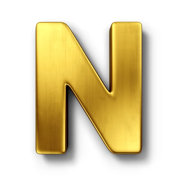 The letter N in gold — Stock Photo, Image