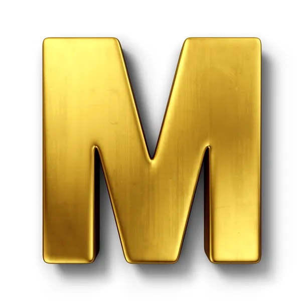 The letter M in gold — Stock Photo, Image