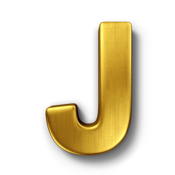 The letter J in gold